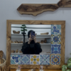 Miroir en bois d’Olivier et zelidj