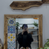 Miroir en bois d’Olivier et zelidj